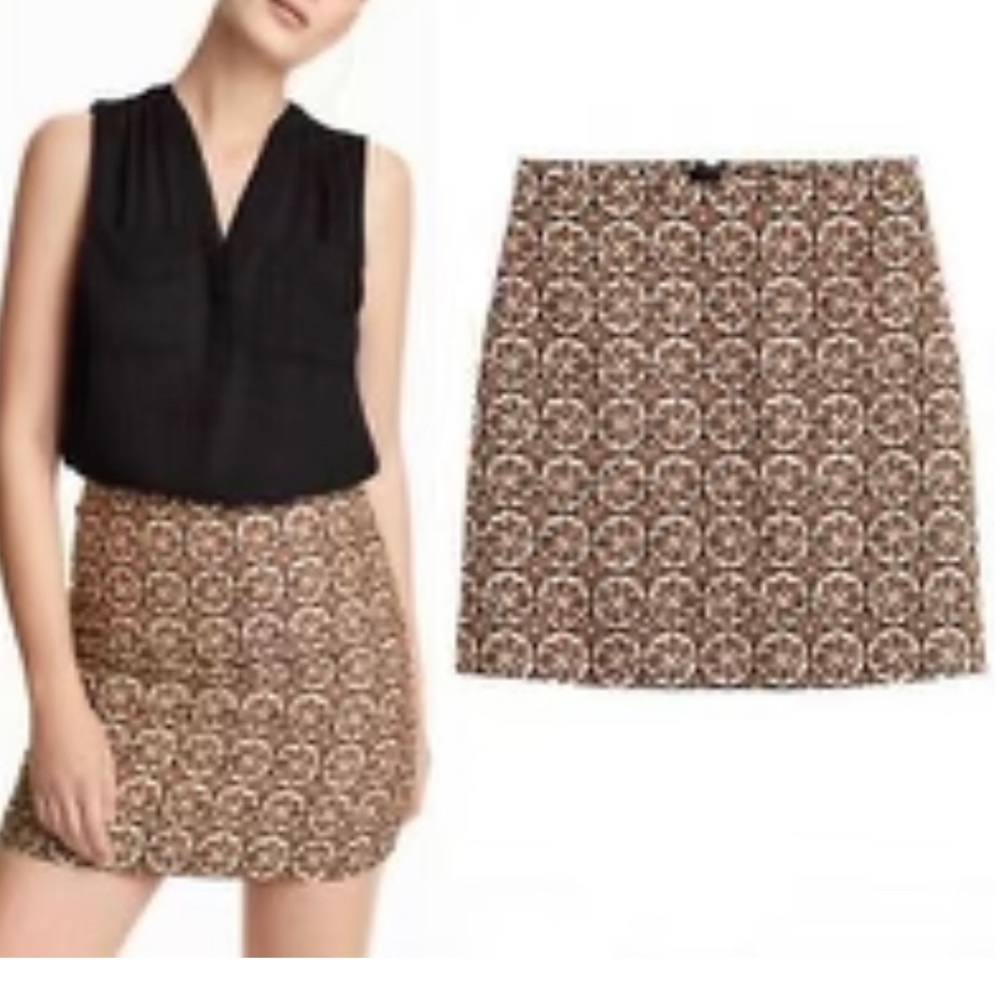 Mosaic Tapestry Textured Shimmer Fully Lined Mini Pencil Skirt Size 6